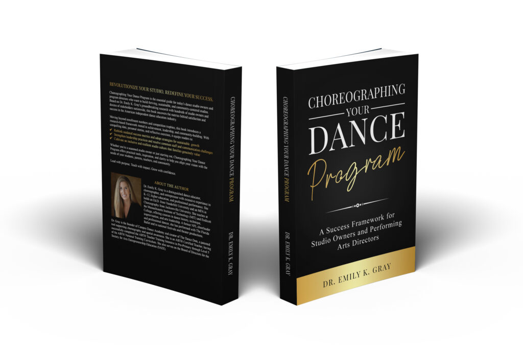 Book mockup for Choreographing Your Dance by Dr. Emily K. Gray